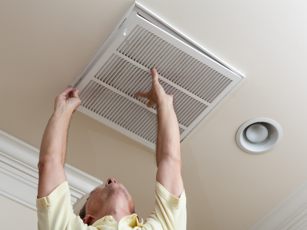hvac filter replacement for clean indoor air quality by an HVAC technician